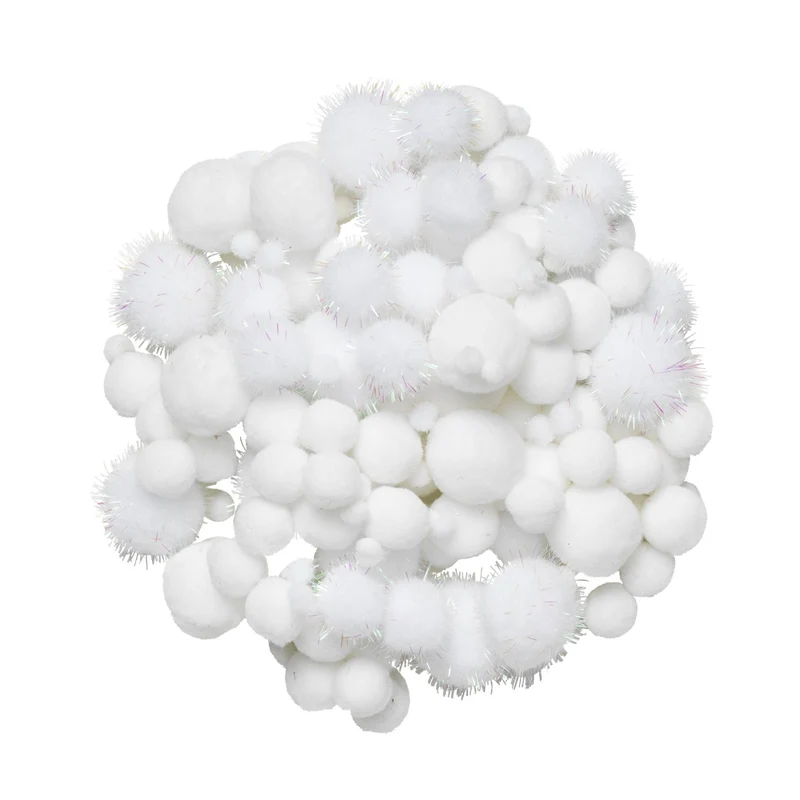 Pompons - 150 stuks - wit
