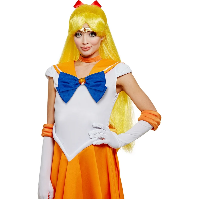 Sailor Moon Pruik Geel Met Strik