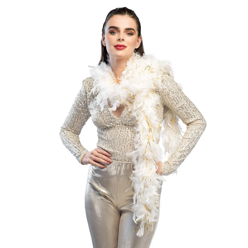 Boa Glamour Wit Met Goud