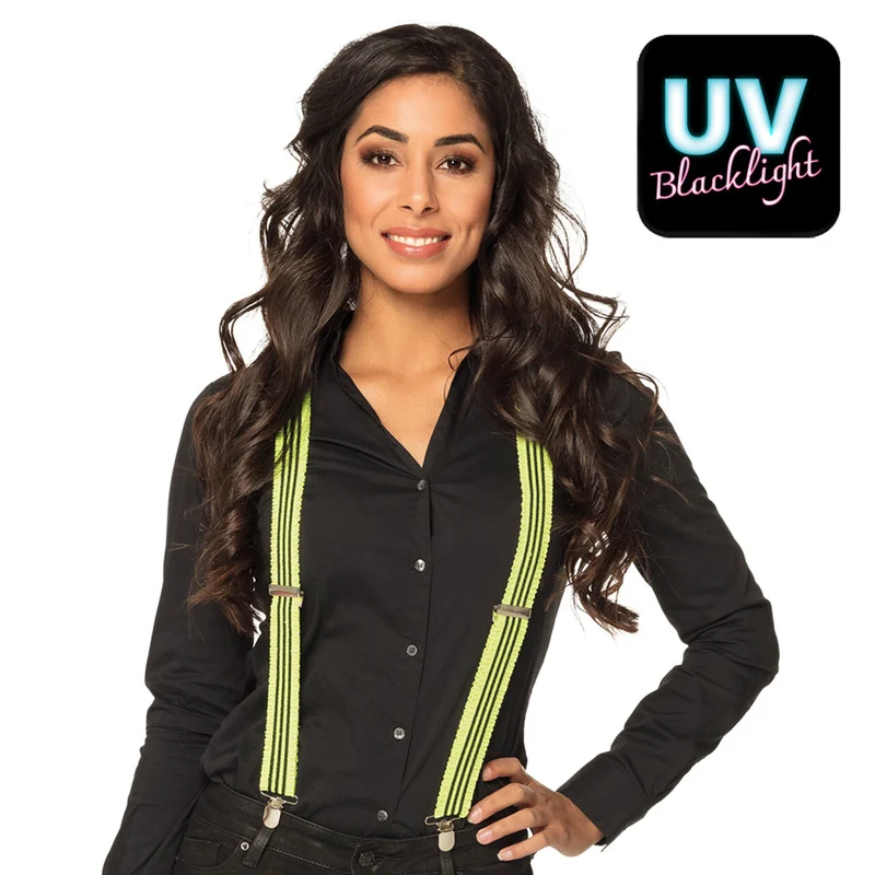Bretels Stripes Neongeel Uv