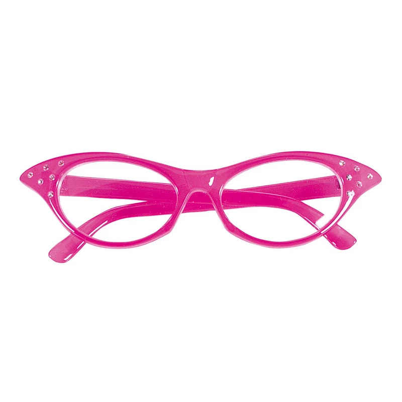 Bril 50s Roze Met Strass