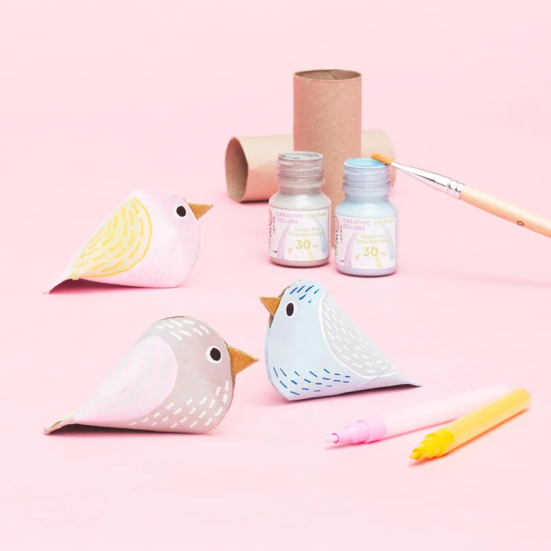 vogeltjes van toiletrollen