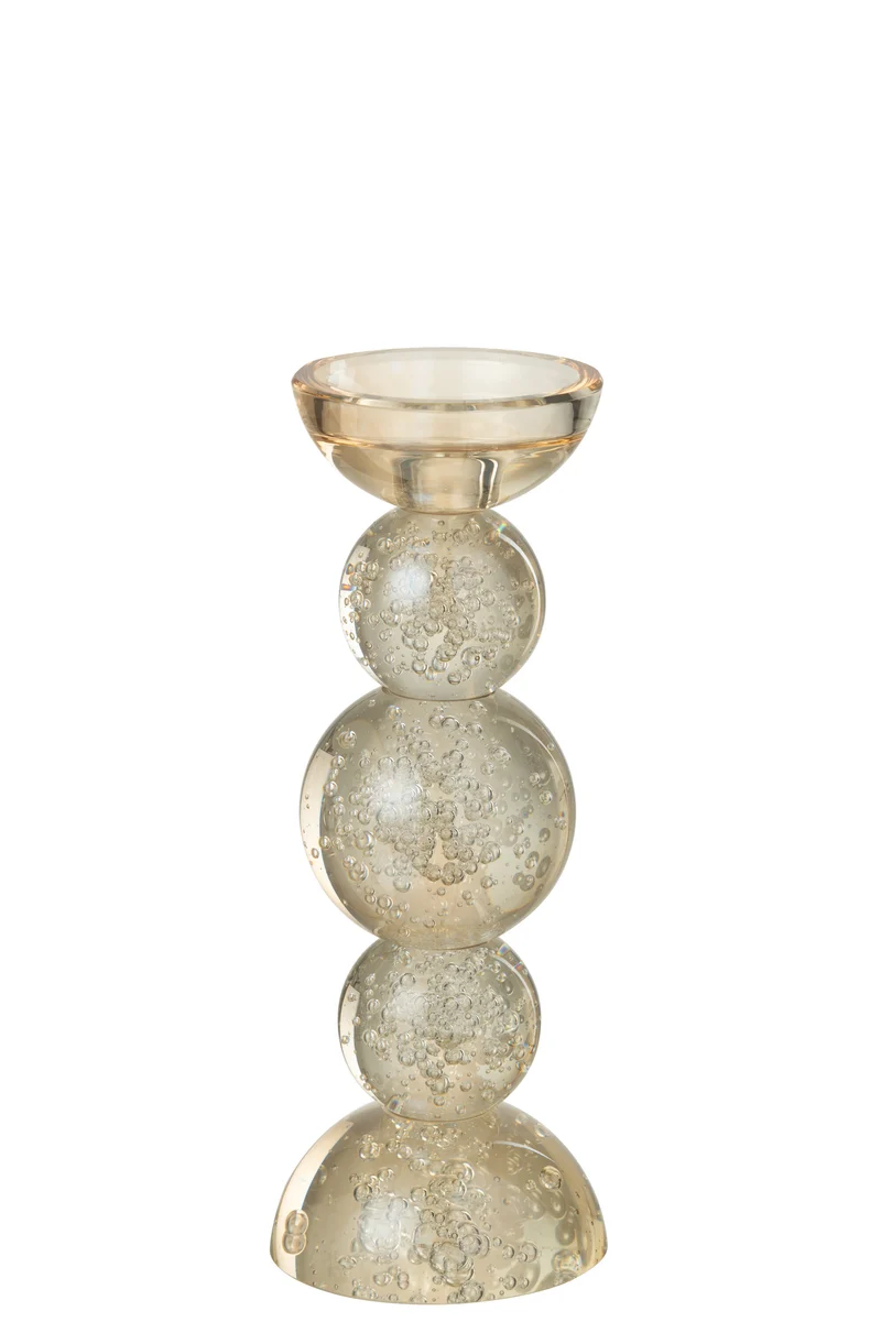 J-Line kaarshouder - glas - champagne - small