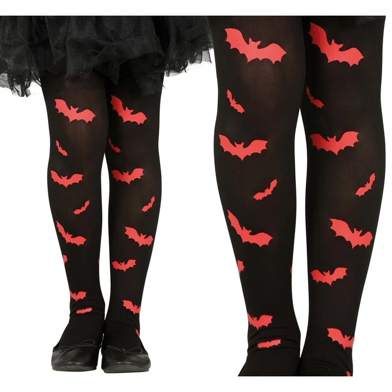 Rode Vleermuis Panty Zwart