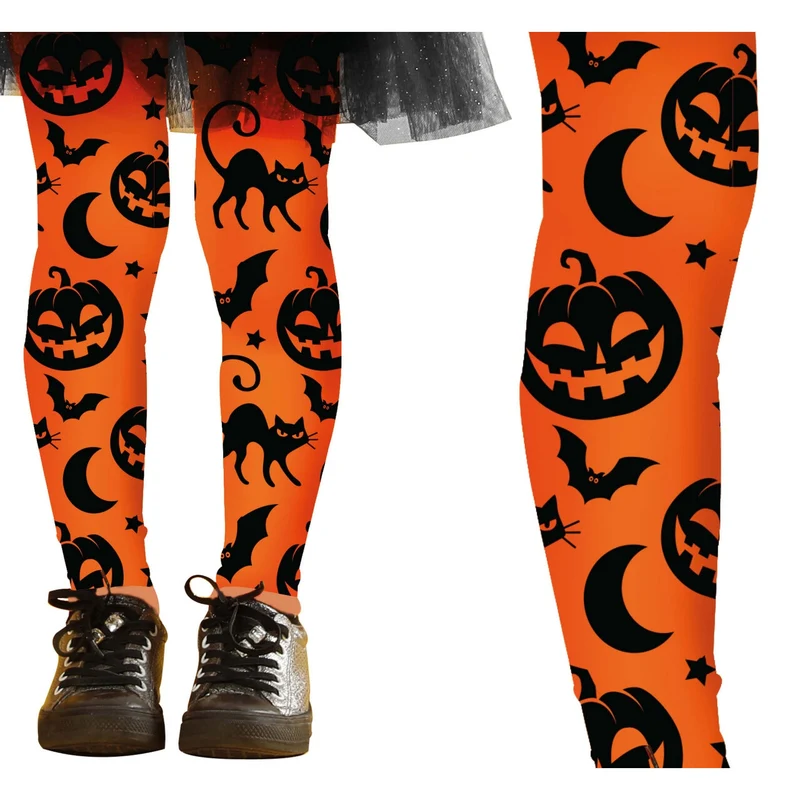 Oranje Halloween Pompoen Panty