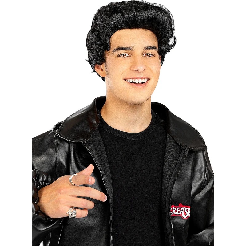 Grease Johnny T Pruik Zwart