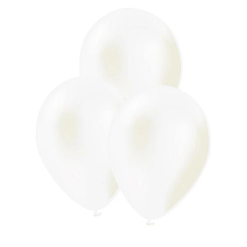Latex Ballonnen Metallic Wit 10 Stuks