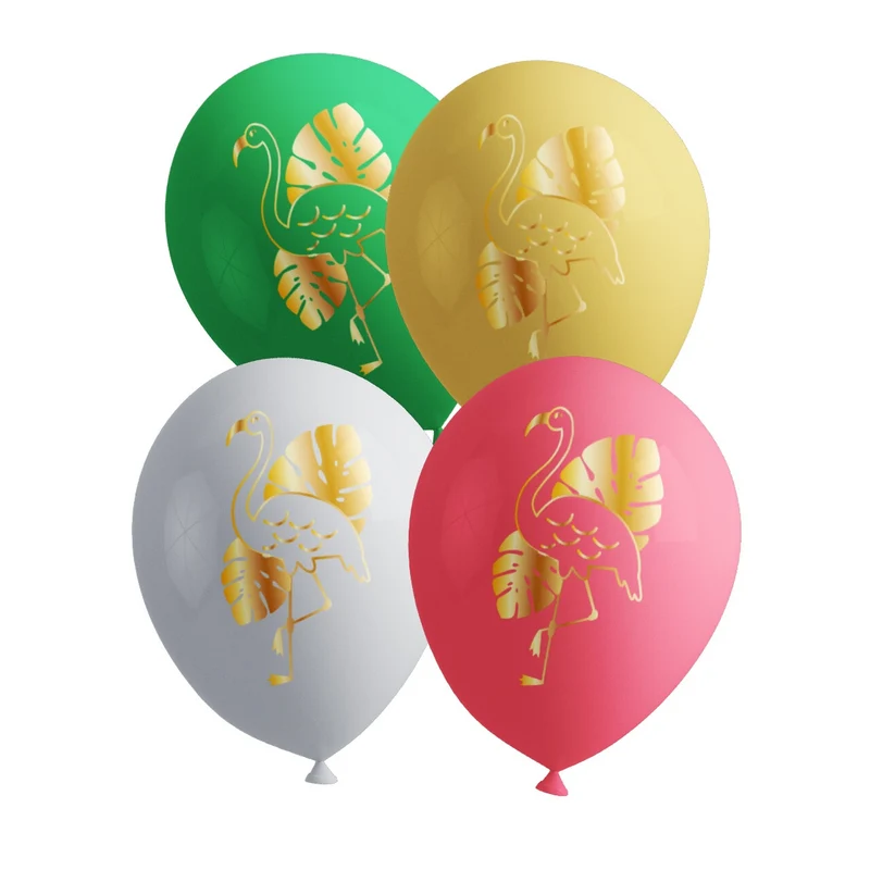 Latex Ballonnen Tropical Flamingos Party 8 Stuks