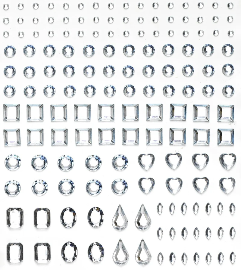 Strass stickers - vormen mix - kristal