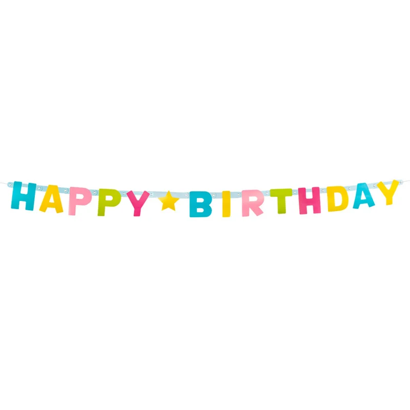 Kartonnen Letterslinger Happy Birthday Happy Colours