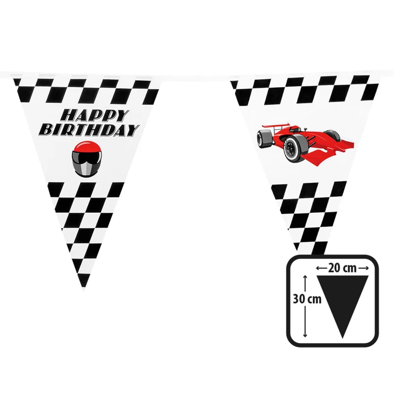 Vlaggenlijn Happy Birthday Race Car