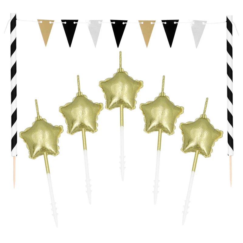 Taartdecoratie Party Time Goud Wit Zwart