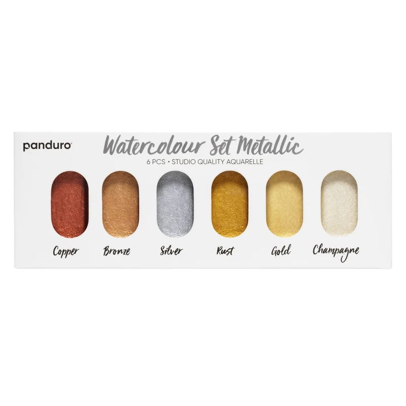 Panduro set aquarelverf - metallic - goudtinten