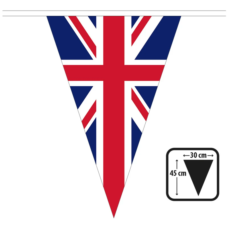 Vlaggenlijn Met Grote Vlaggen Engeland Union Jack
