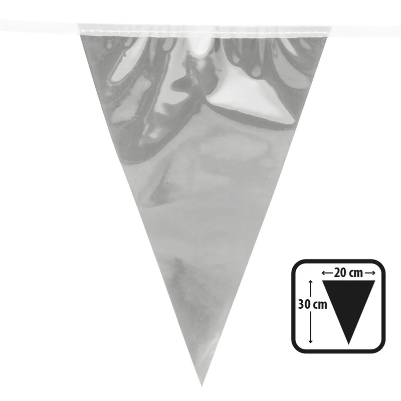 Perfect Silver Party Metallic Vlaggenlijn Zilver