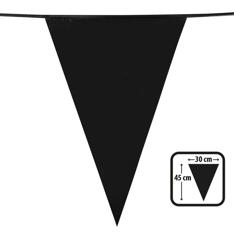 Pe Vlaggenlijn Met Grote Vlaggen Zwart