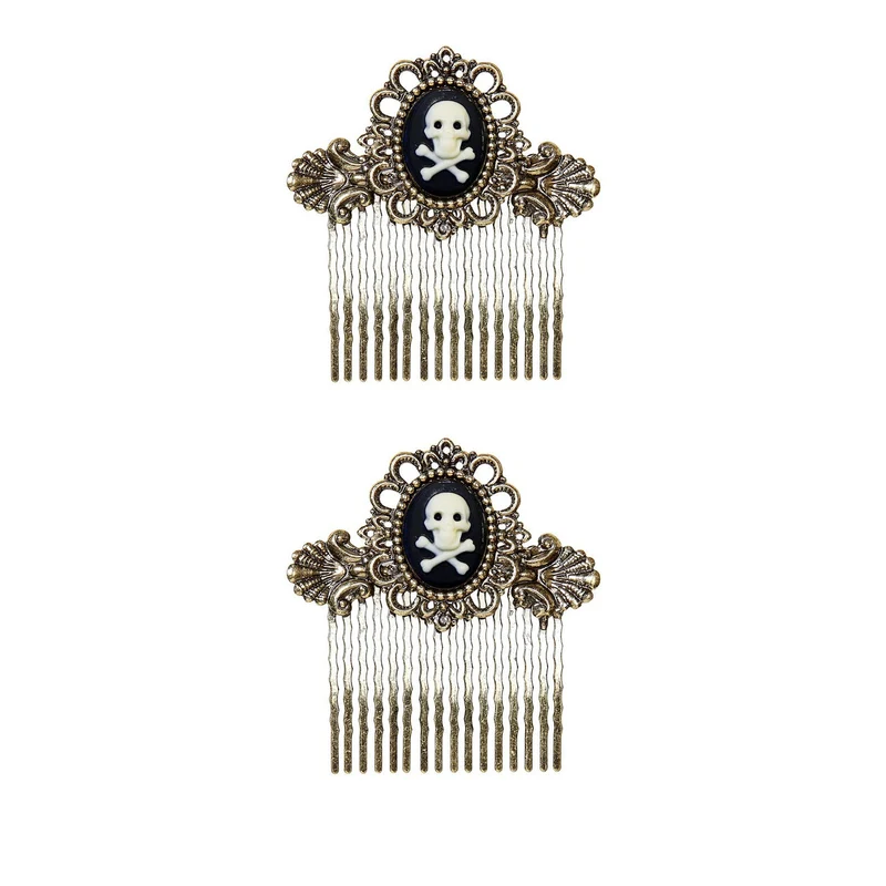 Piraten Accessoire Haarklemmen Schedel Met Botten
