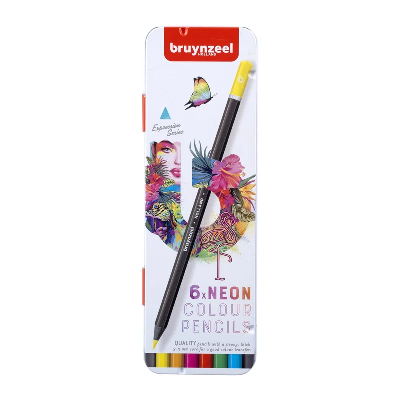 Bruynzeel Creatives - kleurpotloden - 6 stuks - neon