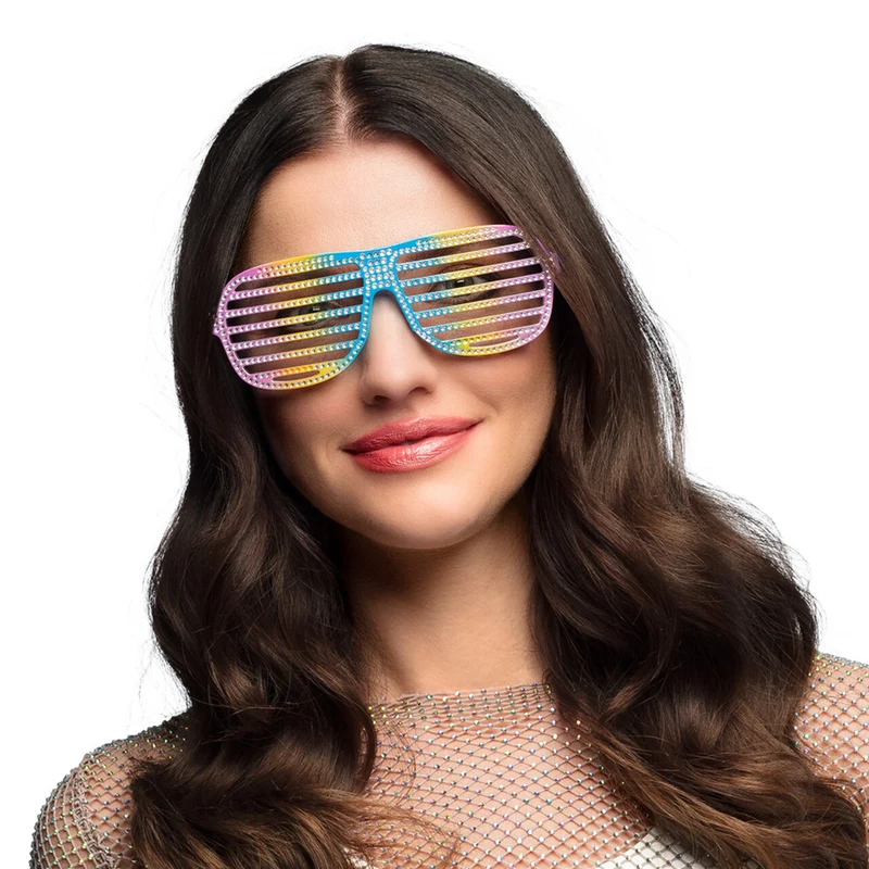 Regenboog Glitter Partybril