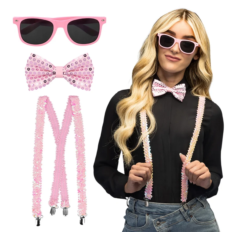 Party Pailletten Set Roze