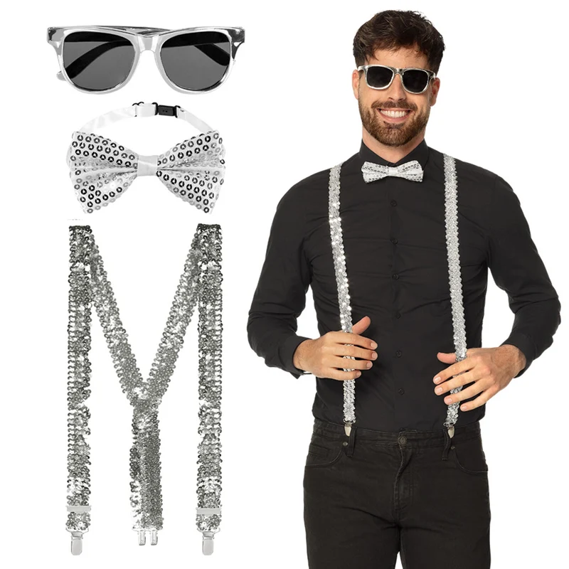 Gentleman Party Pailletten Set Zilver
