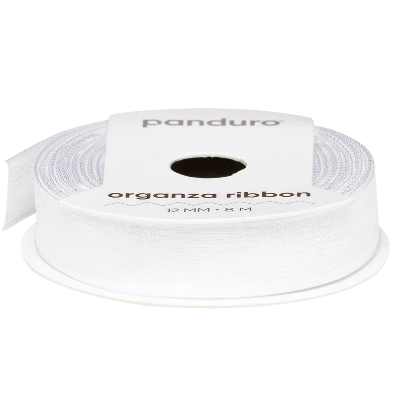 Organza lint - 12 mm - wit
