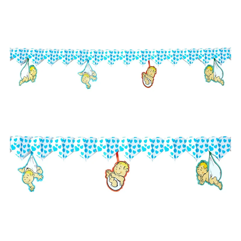 Jongen Slinger Hartjes Met Babies Blauw