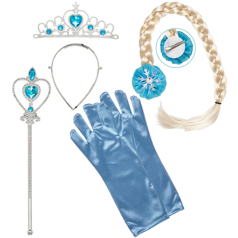 Kinder Sneeuwprinses Blauw Set