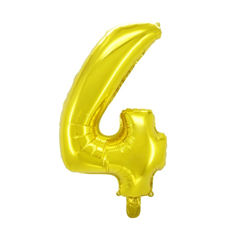 Cijferballon goudkleurig - 32 cm - 4