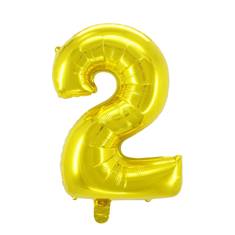 Cijferballon goudkleurig - 32 cm - 2