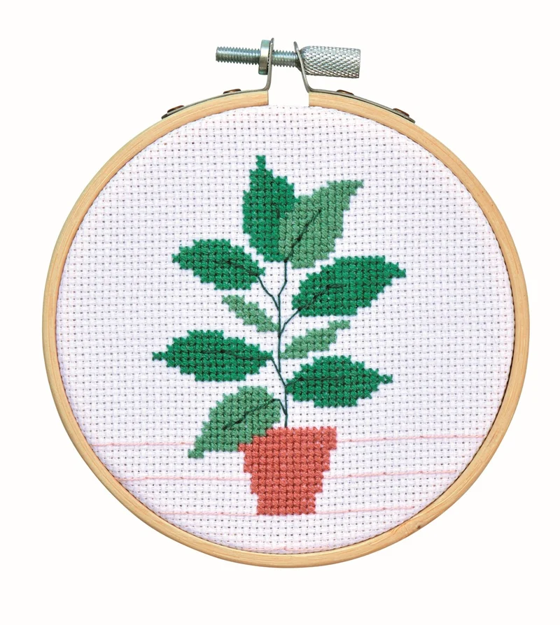 Borduurpakket mini - 10 cm - plant