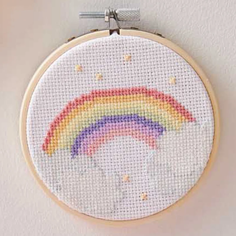 Borduurpakket mini - 10 cm - regenboog