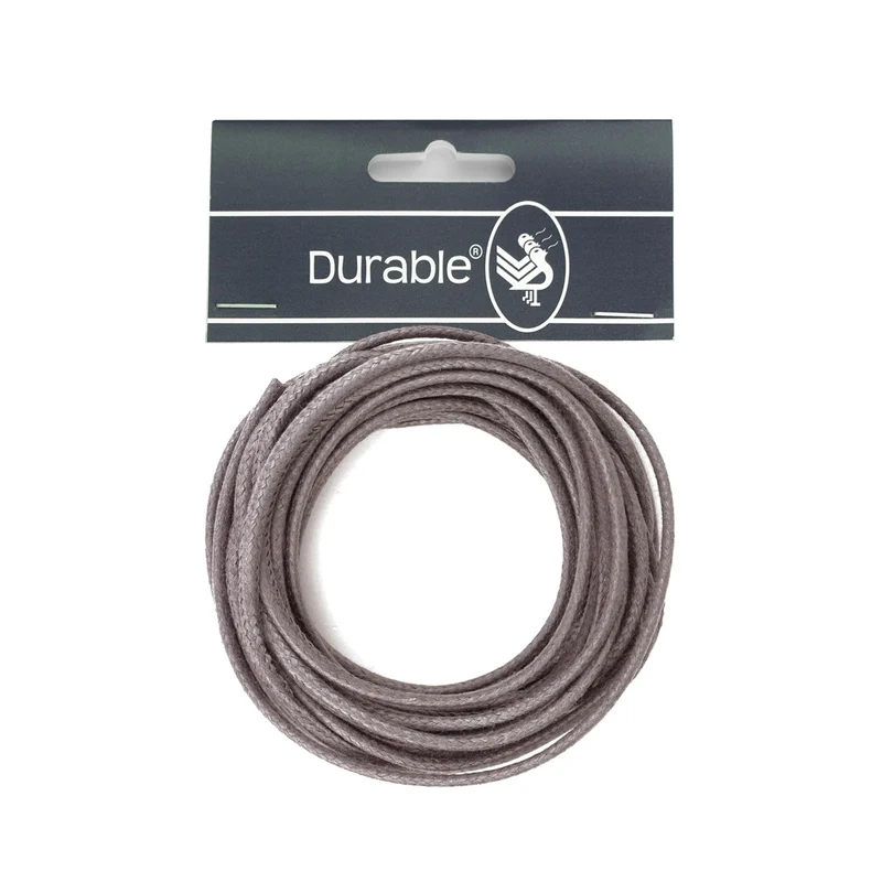 waxkoord 2 mm - 5 meter grijs