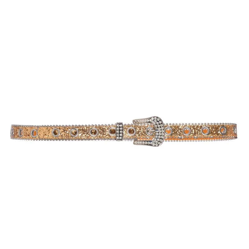 Glitter Riem Met Steentjes Goud