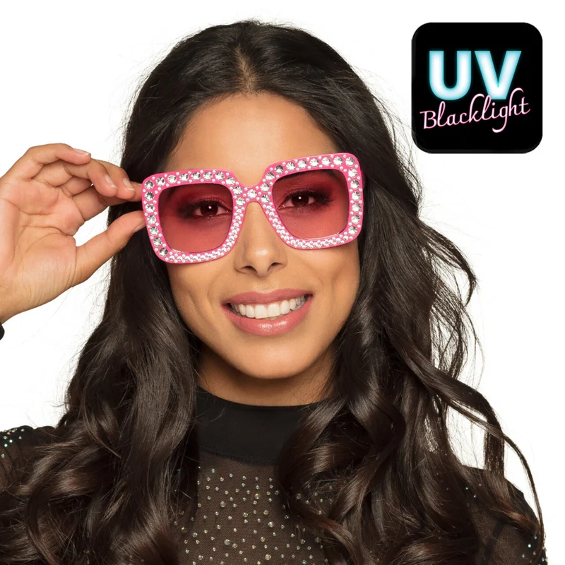 Partybril Bling Bling Roze Uv
