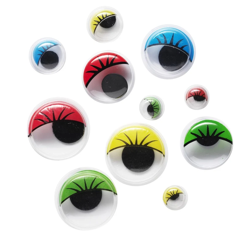 Wiebelogen - 5 tot 15 mm - kleurenmix met wimpers
