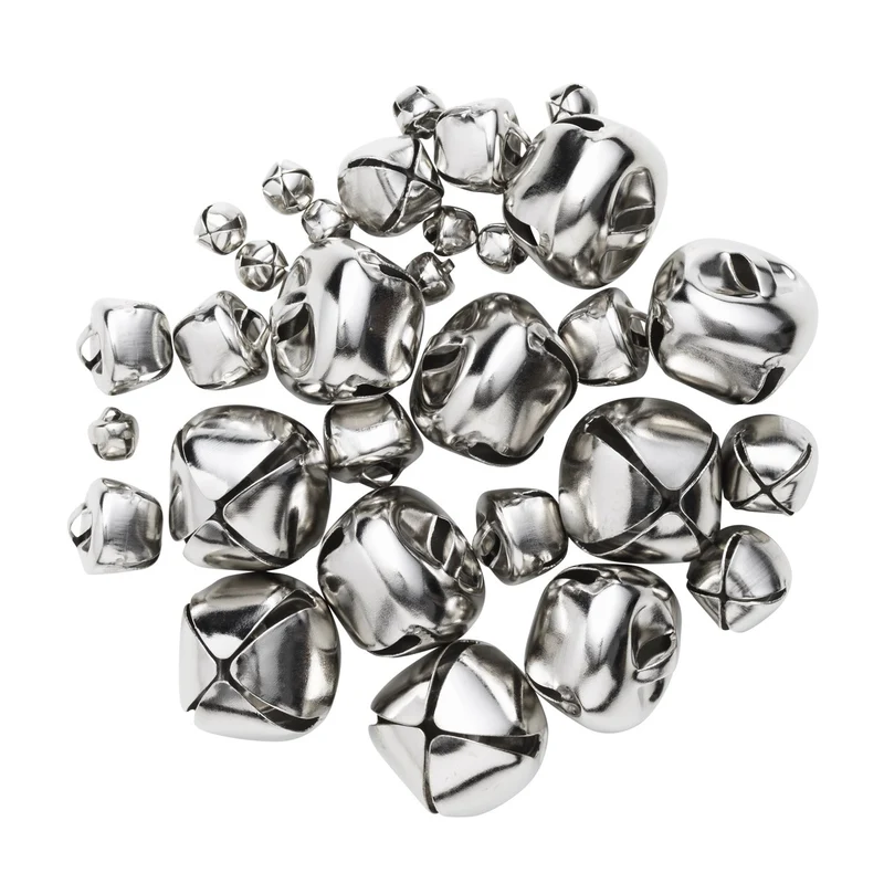 Belletjes - 30 stuks - assorti - zilverkleurig