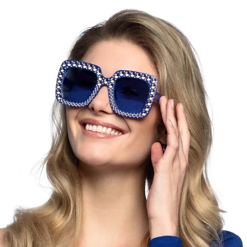 Partybril Bling Bling Blauw