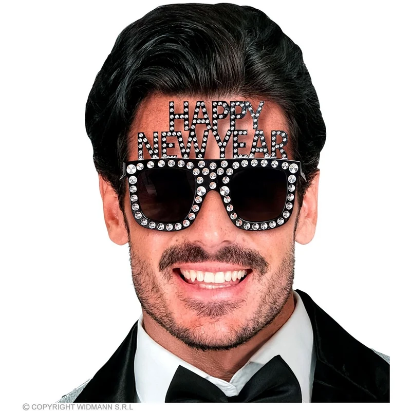 Bril Happy New Year Zilver