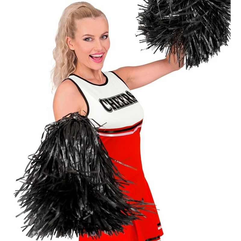 Cheerleader Pom Pom Zwart 1 Stuk