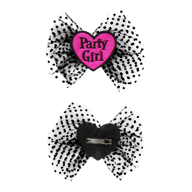 Hairclip Partygirl Zwart Wit