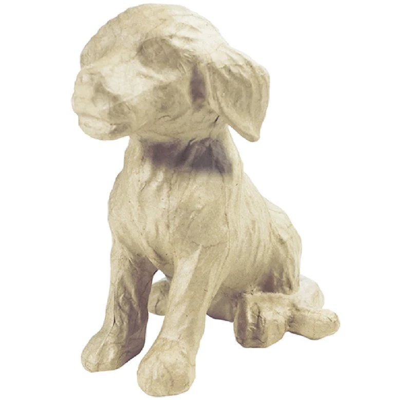 Papier-maché figuur - zittende hond