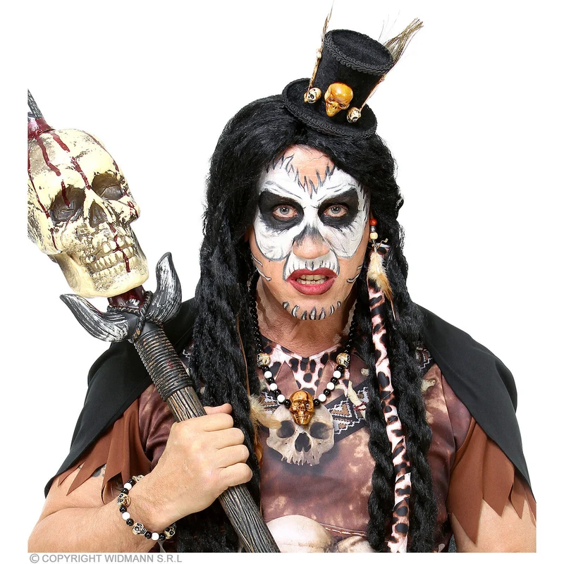 Voodoo Priester Set Hoed, Ketting, Armband