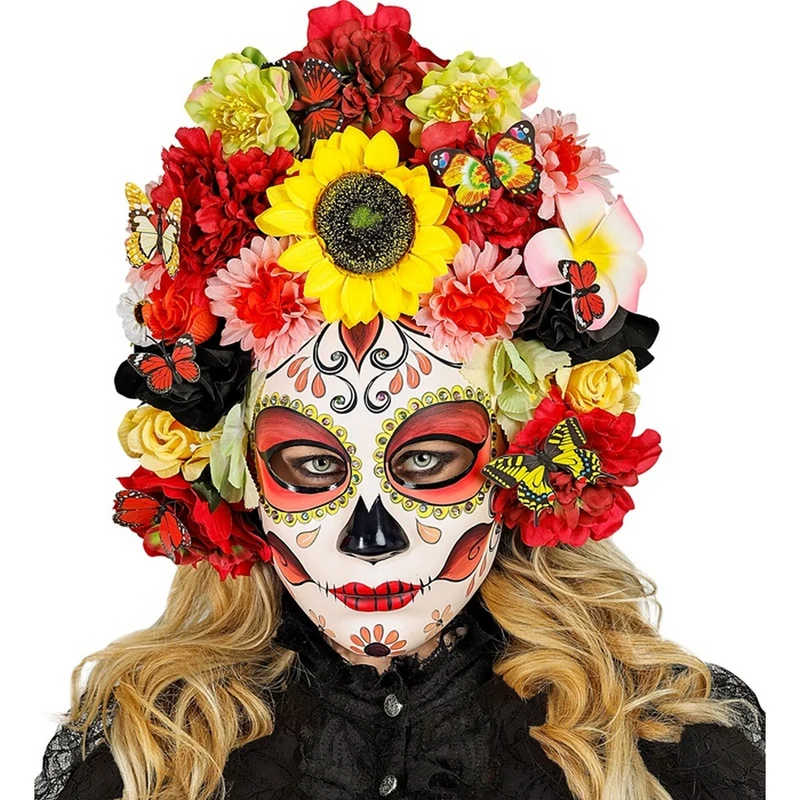 Masker Dag Van De Doden Bloemen