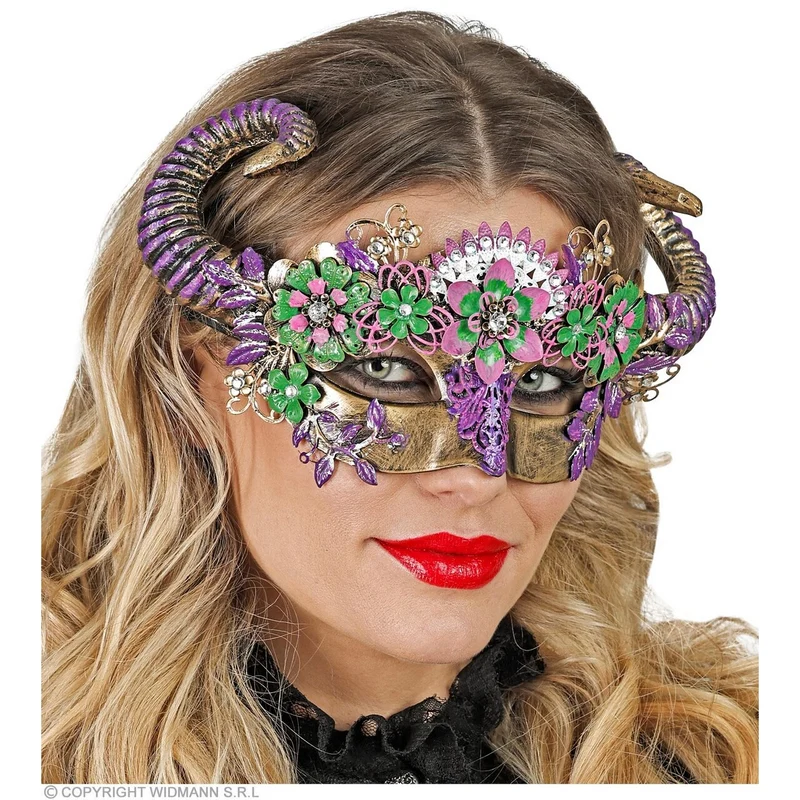 Oogmasker Ram Met Bloemen Duivel
