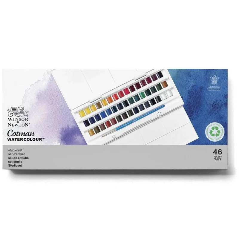 W&N Cotman Watercolour - studio set - 45 halve napjes