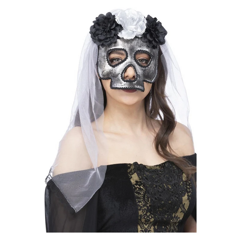 Bruid Van De Dood Masker Zwart Wit