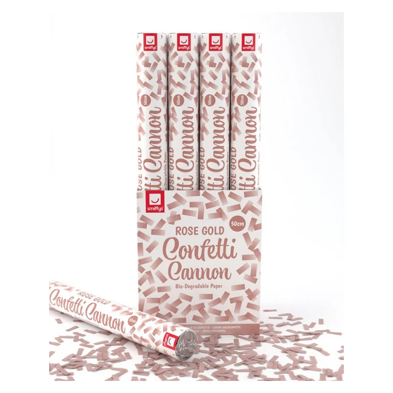 Confetti Kanon 50 Centimeter Roze 12 Stuks