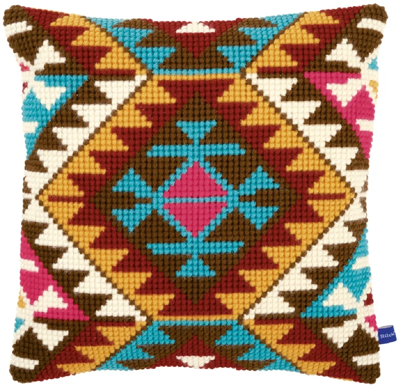 Borduurpakket - kruissteek kussen - Azteken