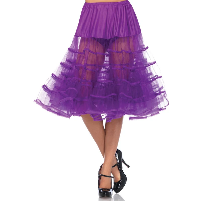 Knielange Petticoat Twist Donker Paars